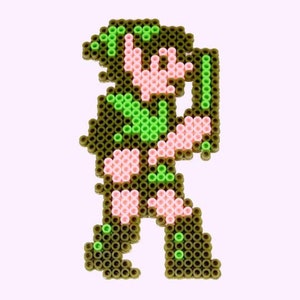 8-Bit Link Bead Art from Adventure of Link | Nostalgic Legend of Zelda Pixel Sprite | Nintendo Collectible