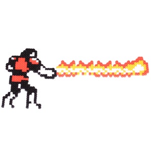 8-Bit Simon Belmont Flame Whip Perler Bead Art | Castlevania 2 Gaming Wall Decor