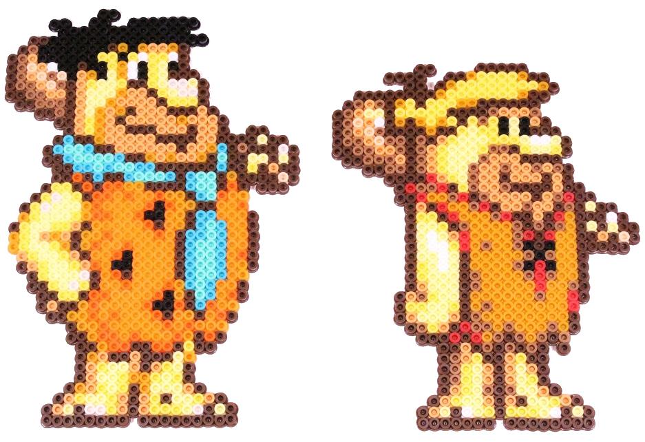 Fred and Barney Perler Bead Sprite Set, Flintstones Pixel Art Figures ...