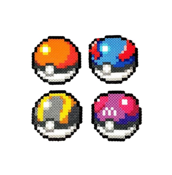 Pokemon Poke Ball Perler Bead Set, Great, Ultra & Master Ball Pixel Art  Gift, Gaming Decor - Etsy