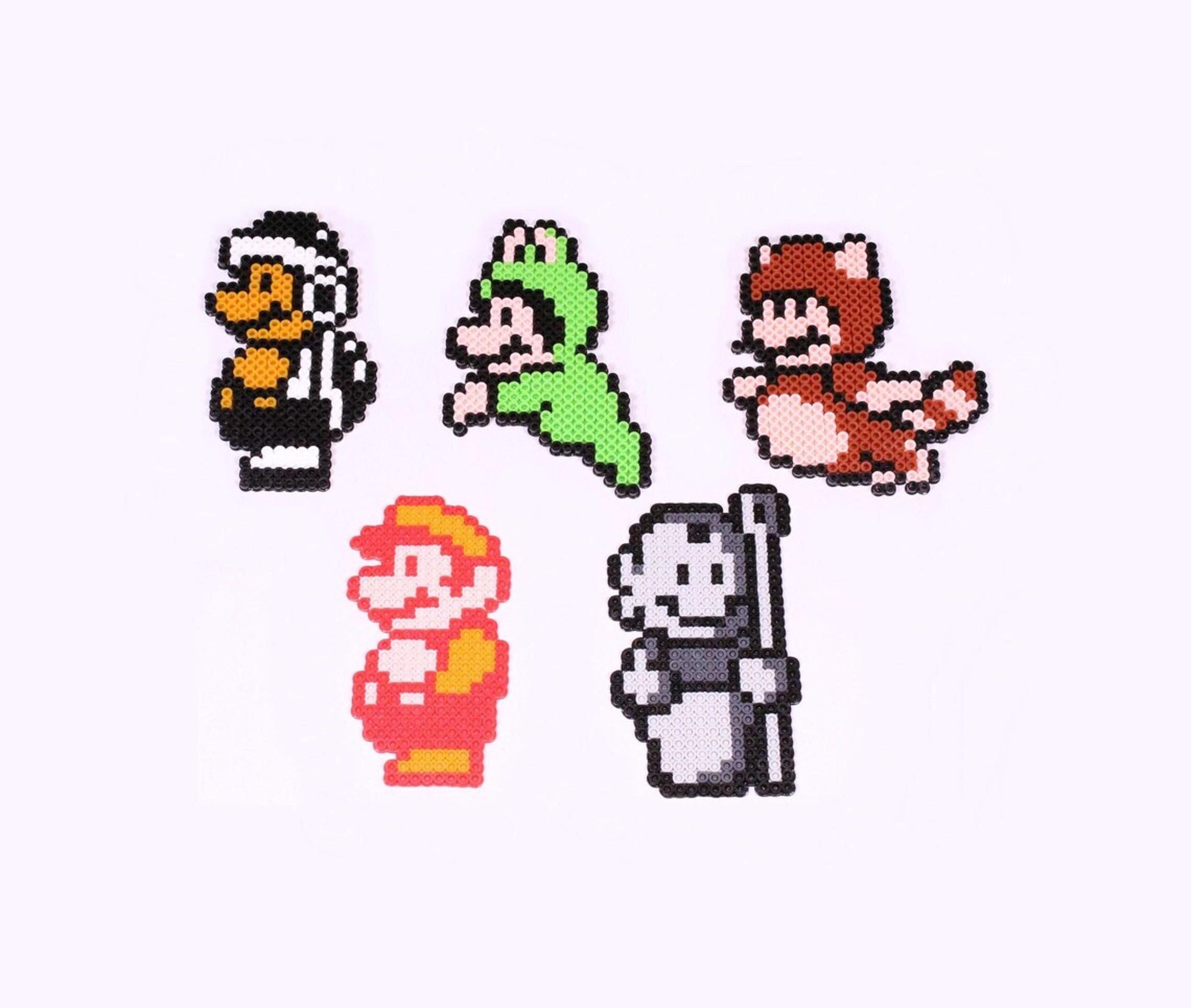 8-bit Fire Flower & Frog Suit Bead Art | Super Mario 3 NES Perler
