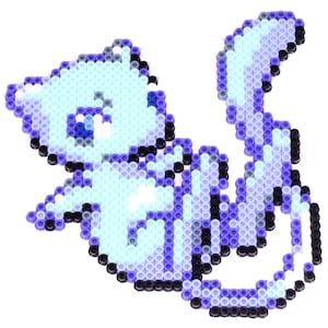 Shiny Mew Perler Bead Sprite, Pokemon Merch, Mythical, Nintendo, Pixel Art, Kanto, Gen 1, GBA, Gaming Wall Art, Pattern