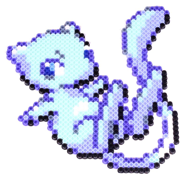 Shiny Mew Perler Bead Sprite, Pokemon Merch, Mythical, Nintendo, Pixel Art, Kanto, Gen 1, GBA, Gaming Wall Art, Pattern