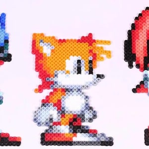 Sonic, Tails & Knuckles Perler Sprite Bundle Sonic the Hedgehog Pixel ...