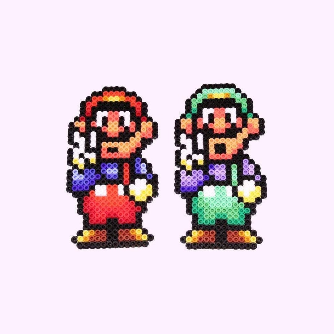 Mario & Luigi Peace Bead Set | Super Mario All Stars | SNES Pixel