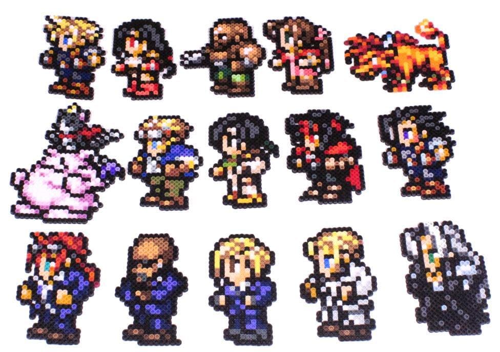 Final Fantasy 7 Pixel Bead Art Collection, Perler Patterns, FF7
