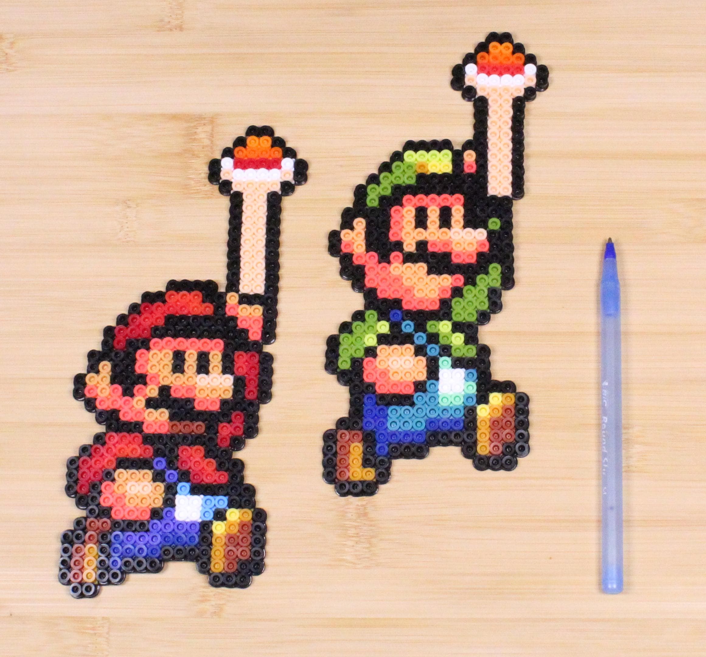 Bead Sprite Creations: Mario & Luigi Magic Wands | Mario Bros 3