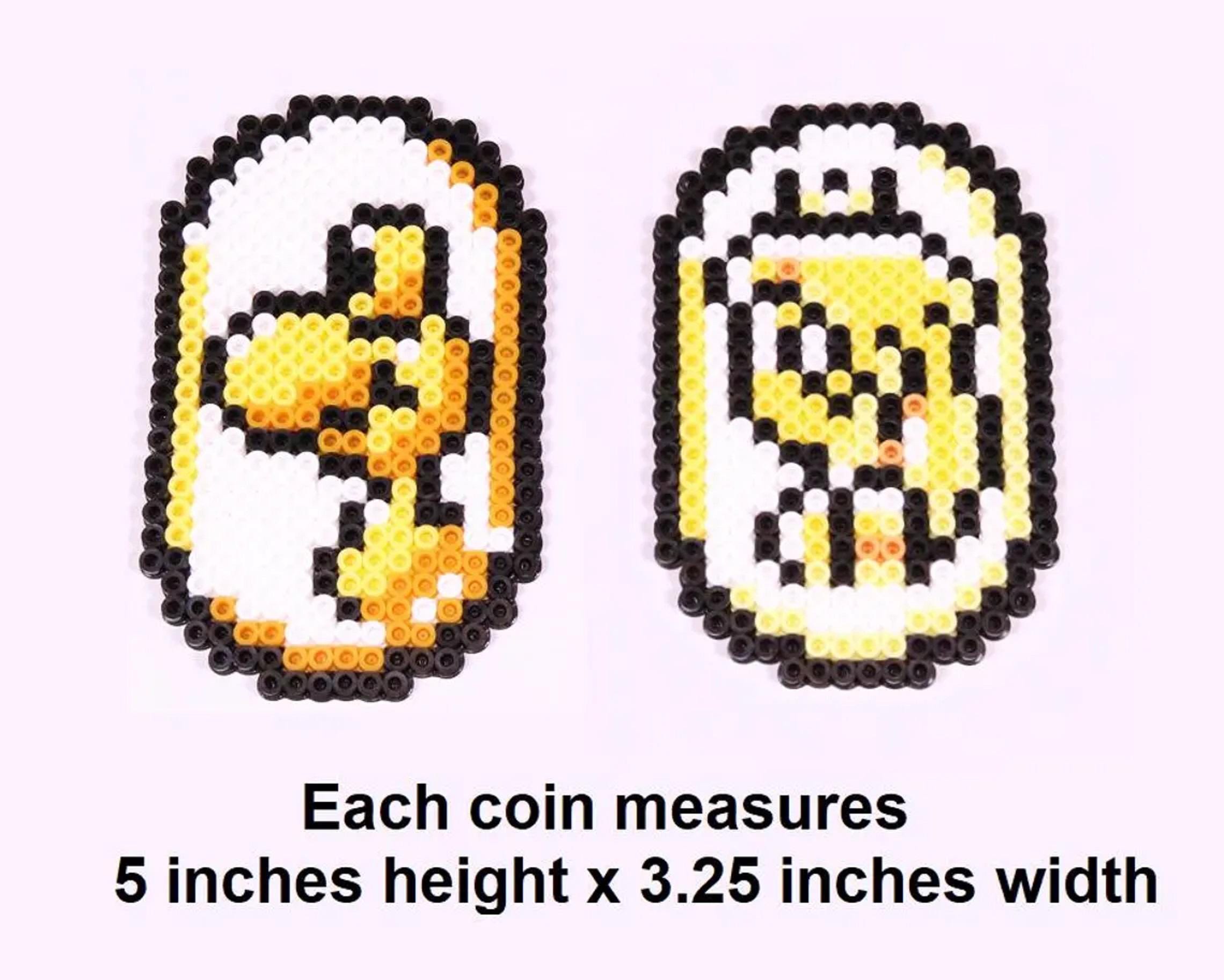Super Mario World Yoshi & Peach Coin Perler Bead Sprite Set