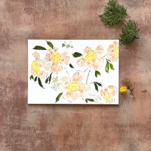 Original Watercolor Blush Peony Painting