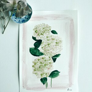 Original Watercolor Hydrangea Painting image 4