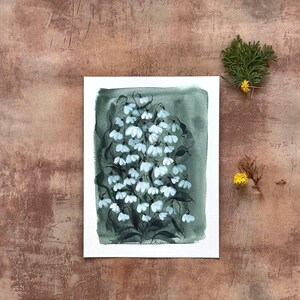 Original Watercolor Snowdrop Painting