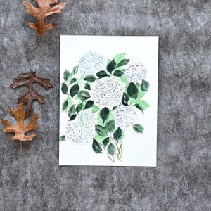 Original Watercolor Hydrangea Painting