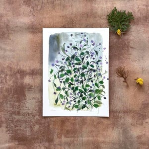 Original Watercolor Clover Painting