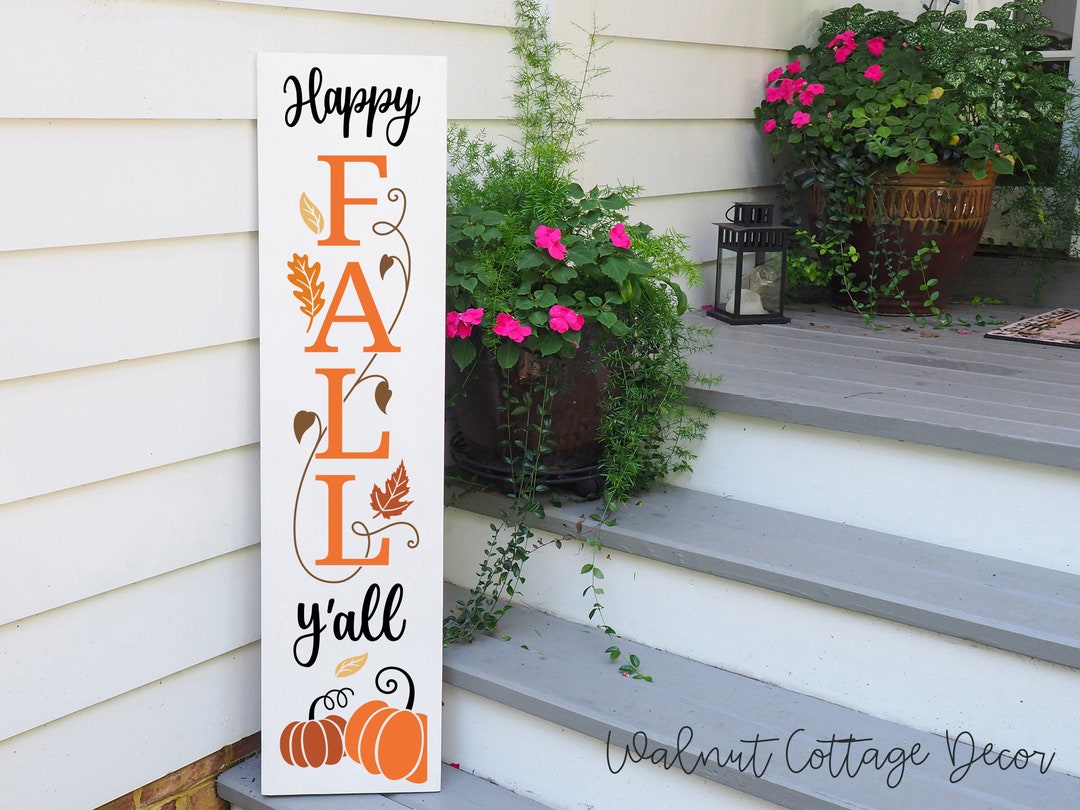 Fall Porch Sign Porch Leaner Decorative Fall Sign Happy - Etsy
