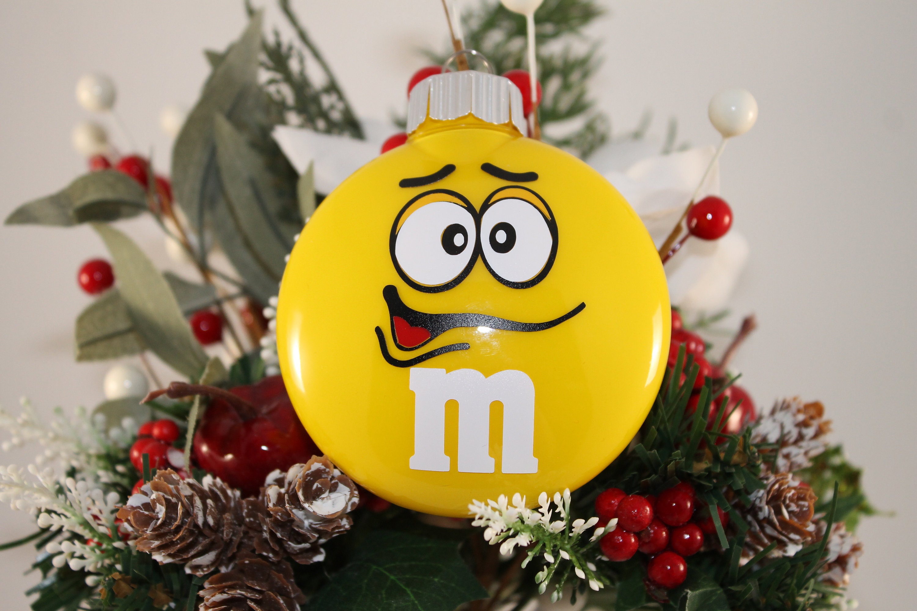 M&M Christmas Ornaments M and M Ornament Set Ornament Etsy