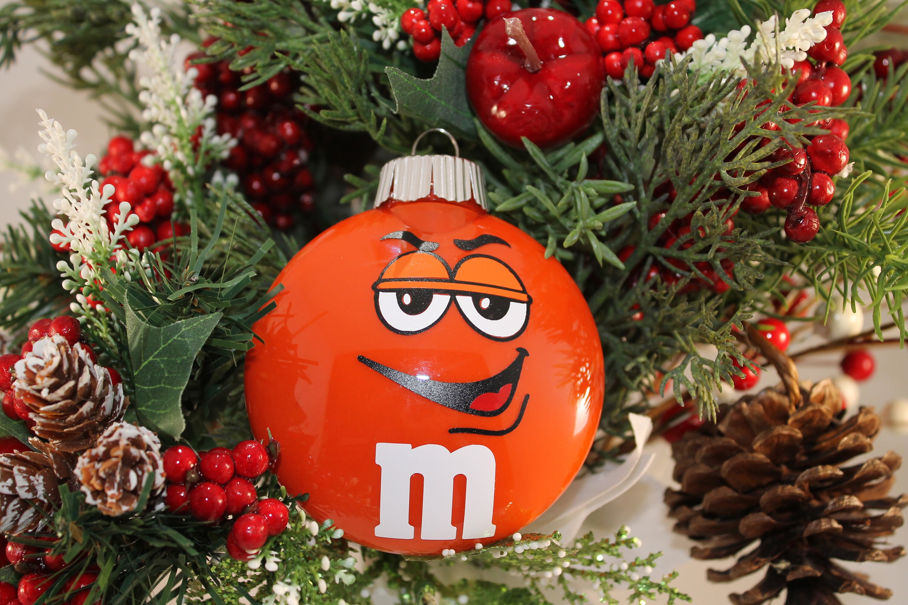 M&M Red Character Hey You 2023 Christmas Ornament - Honateez
