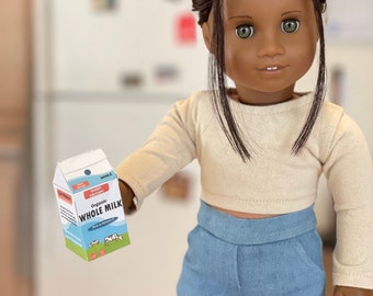 18 Inch Doll Printable Food Oat Milk Carton for American Girl Doll - Etsy