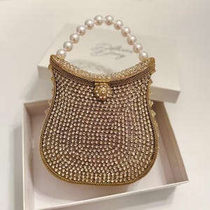 Cartera de novia dorada / Cartera de metal dorado / Regalo para novia / Regalo único / Bolso de noche hecho a mano / Cartera para el día de la boda
