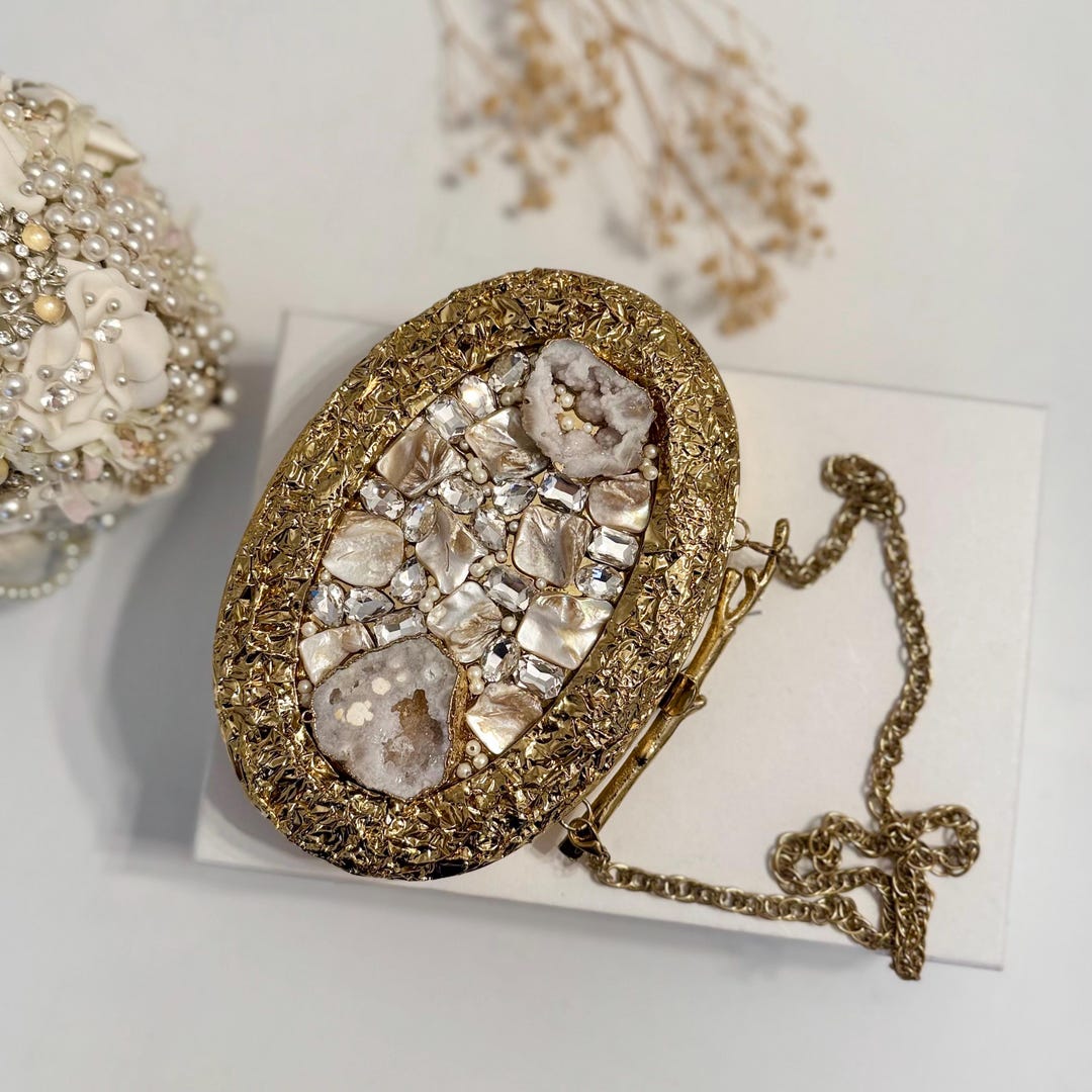 Pearl Clutch with Gold Detail main image 0