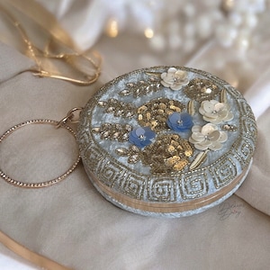Powder Blue Bridal Clutch |  Wedding Day Clutch| Handmade Evening Clutch | Gift for her | Gift for Bride | Gift for Bridesmaid | Unique Gift