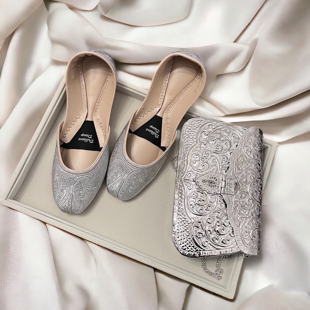 Wedding Dress Shoes Wide Flat Wedding Shoes Ballet Flats Silver Flat  Wedding Shoes Silver Flat Dress Shoes For