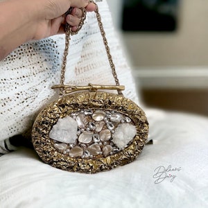 Mother of Pearl Gold Bridal Clutch Wristlet Evening Clutch Gift for Her Wedding Day Clutch Etsy