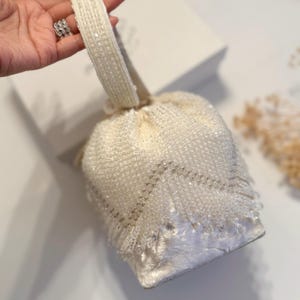 Divine Diamond Dazzler: Crystal embellished Bridal Potli Bag | Bridal Clutch | Handmade Clutch | Indian/ Pakistani Evening Bag| wristlet bag