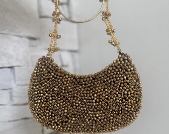 Bolso de mano metálico con ghungru / Bolso de noche llamativo