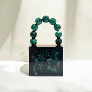 Cartera de mano verde esmeralda / Cartera de mano pequeña con diseño llamativo / Cartera de mano / Cartera de noche / Cartera verde esmeralda