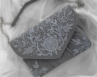 Bridal Envelope Clutch | Handmade wristlet Evening Clutch | Indian Clutch | Wristlet Clutch | Crystal Embellished Clutch