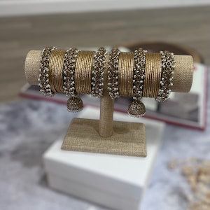 Polki Pearl Bridal Bangle Set: Indian Wedding Jewelry