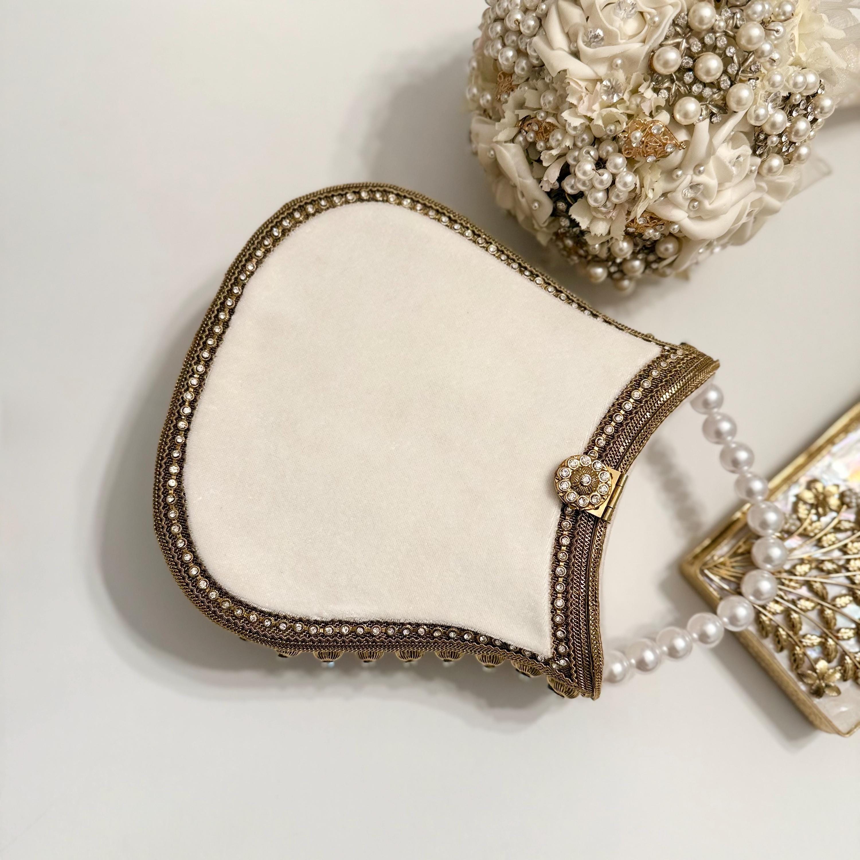 Pochette Sera Velluto Pochette Donna MEGAUK In Velluto - Borsa Sera Con Catena Rimovibile Nera