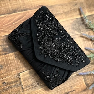 Fuchsia Clutch | Gray / Beige / Black Wristlet  Evening Clutch | Indian Clutch | Wristlet Clutch | Crystal Embellished Clutch
