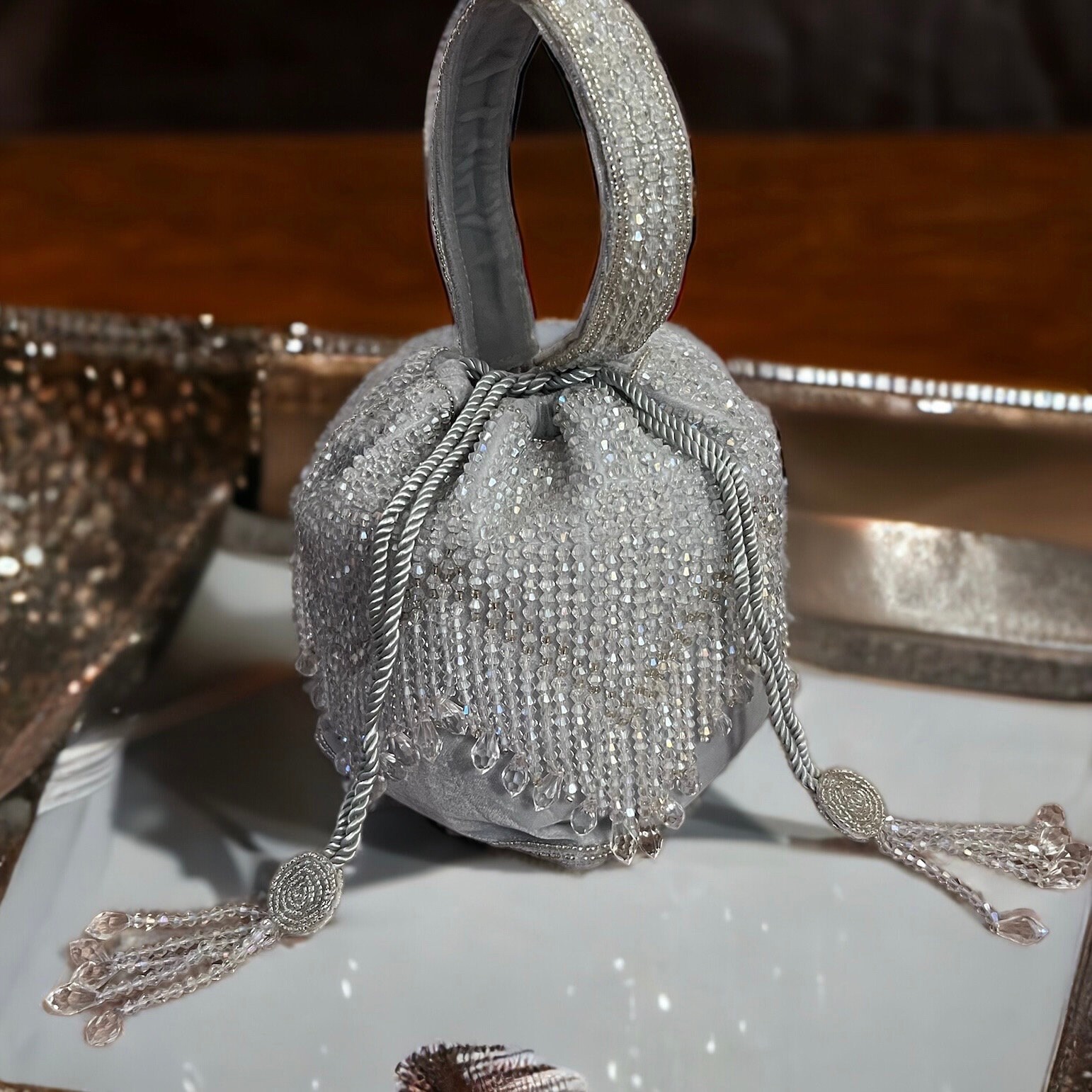 Potli Bag Silver Etsy