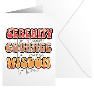 Serenity gebed soberheidskaart, nuchter verjaardagscadeau, nuchtere wenskaart, soberheidscadeau voor mannen, cadeau vrouwen BDay, bloem gebedskaart