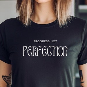 Progress Not Perfection Black Shirt, NA Shirt, AA Shirt, Recovery Shirt, Sobriety Shirt, Recovery Gift, Sobriety Gift AA gift, Sober gift