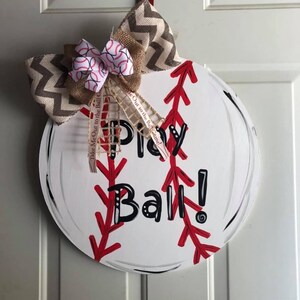 Baseball door hanger - softball door hanger - sports decor