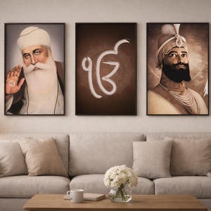 Guru Nanak Dev Ji & Gobind Singh Ji Kunst | Sikh Wohndekor (PDF)