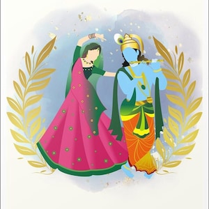 Hinduistische Wandkunst | Radha Krishna Wandkunst | Hinduistische Kunst zum Ausdrucken | Digitales Wandbild | Hinduistisches druckbares Wohndekor zum Ausdrucken | Krishna Wandkunst |