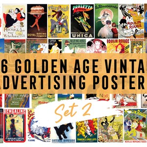 176 Golden Age Vintage Werbeposter SET 2 l Golden Age Posters l Vintage Kunst l Vintage Poster l Wandkunst I Sofortiger digitaler Download