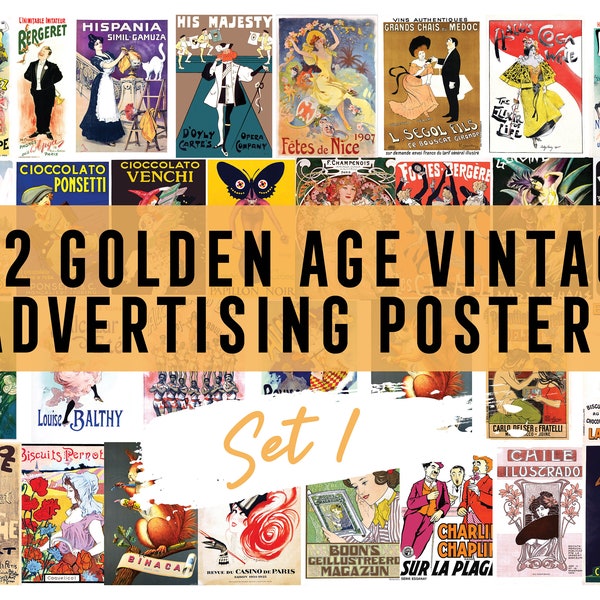 172 Golden Age Vintage Advertising Posters SET 1  l Golden Age Posters l Vintage Art l Vintage Poster l Wall Art I Instant Digital Download