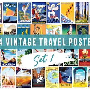 254 Vintage Travel Posters SET 1 l Travel Posters l Vintage Travel l Vintage Poster l Wall Art I Vintage Art I Instant Digital Download