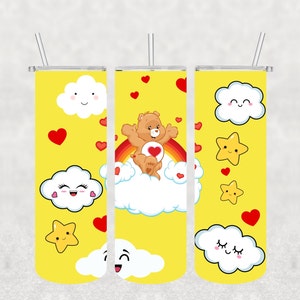 care bear braveheart bear 80s skinny tumbler wrap