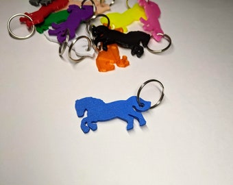 Horse Keychain - 3d Printed Key Tag - 25mm Ring Included