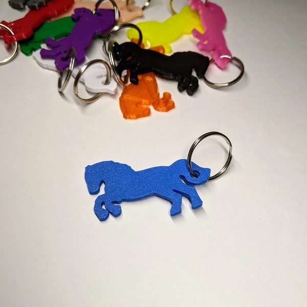 Horse Keychain - 3d Printed Key Tag - 25mm Ring Included