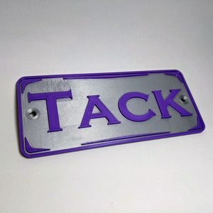 Stall Nameplate - Rectangular - Screw In or Hanging Tabs- Multicolor - One or Two Lines - Logo