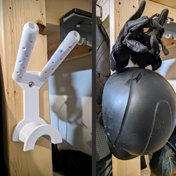 Helmet and Glove Holder - Wall Mount - Glove Ventilation