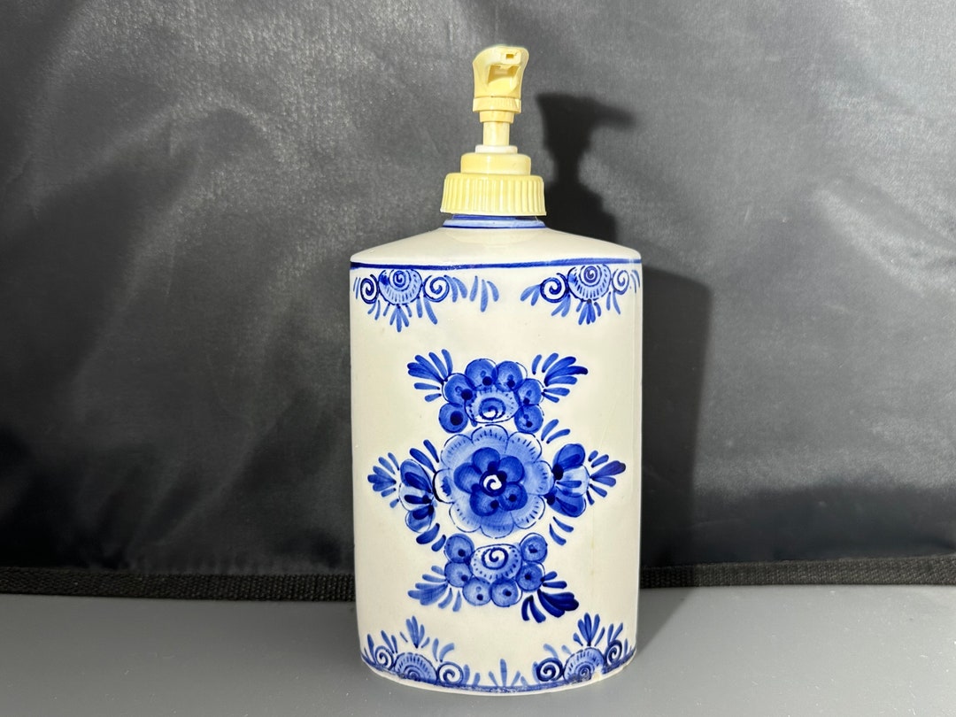 Vintage Delfts Blue Soap / Lotion Dispenser. Etsy