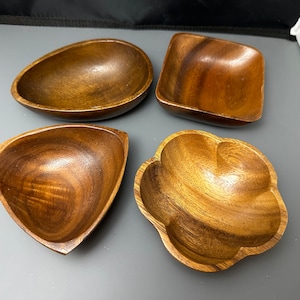 Small wood bowls, set of four.