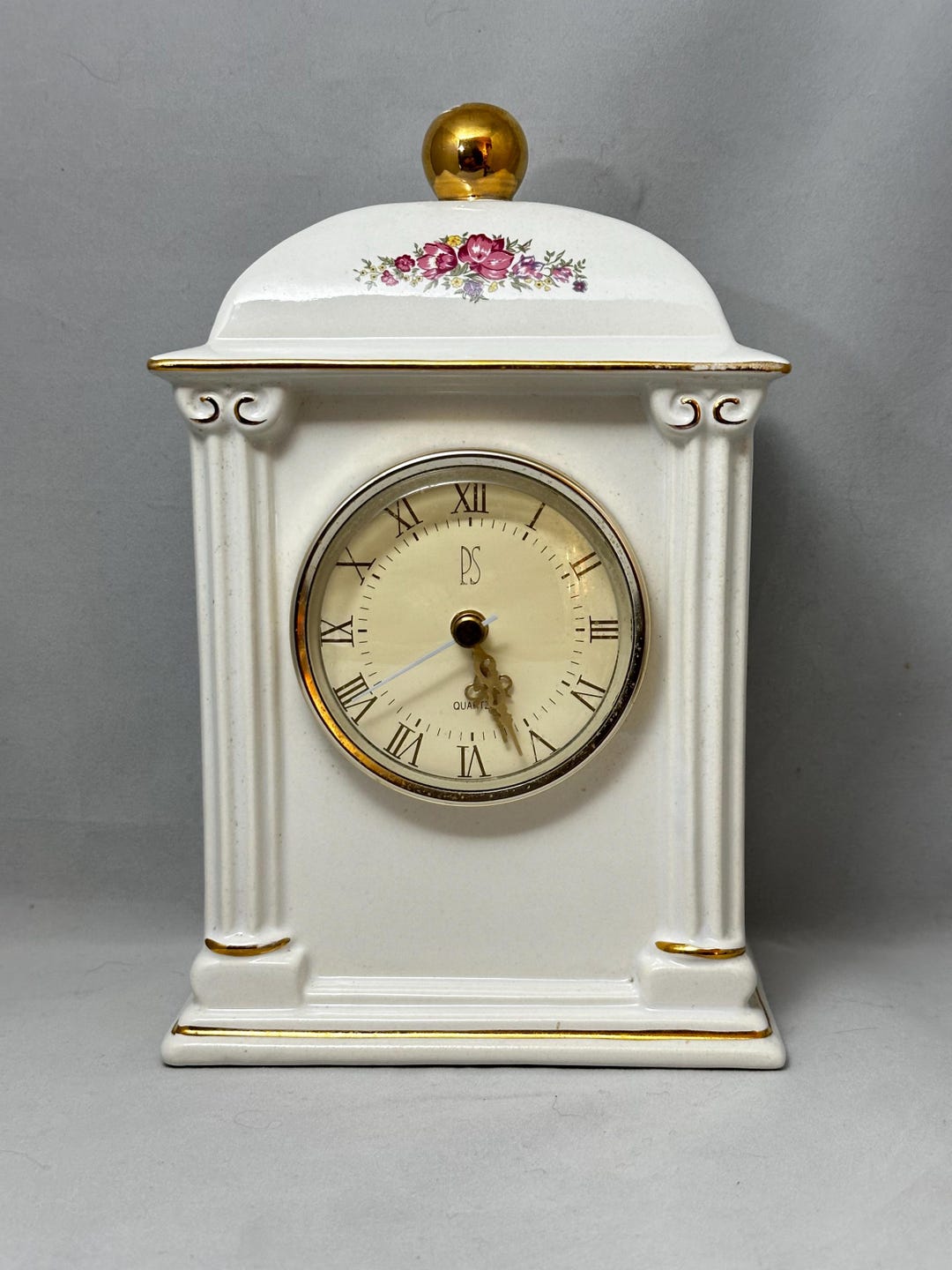 PS Limited Edition Porcelain Mantle Clock. Does NOT Work. Etsy